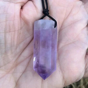 Purple Amethyst Reiki Handmade Slide Cord Necklace